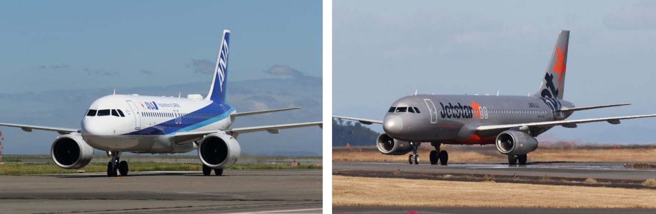 V2500を装備したA320ceoとPW1100Gを装備したA320neo。