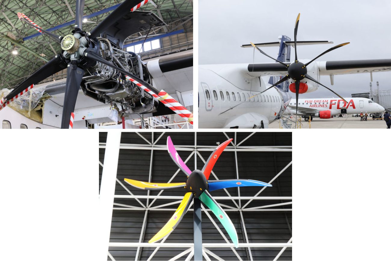 ATR72のハミルトンスタンダード568Fプロペラ。