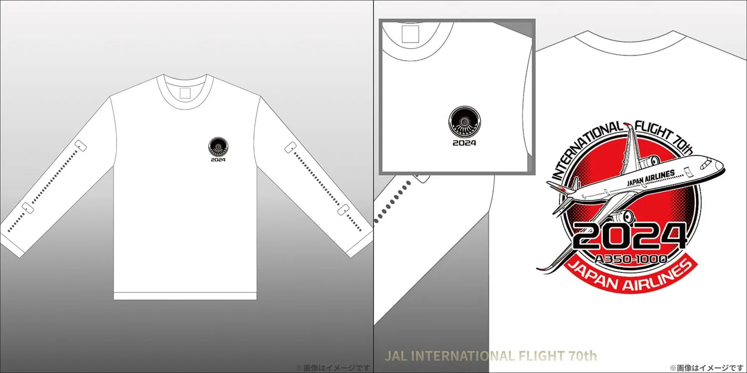 【JAL国際線就航70周年】〈受注生産〉Special edition A350-1000ロングスリーブTシャツ
