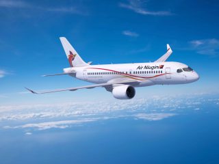 ニューギニア航空・エアバスA220-100のイメージ図。