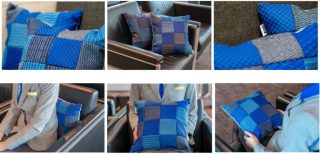 パッチワークは5種類のシートカバーの柄を組み合わせて作成された。
