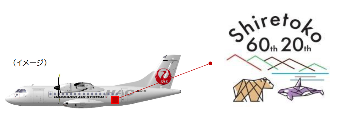 ATR42-600（JA12HC）に施される記念デカール。
