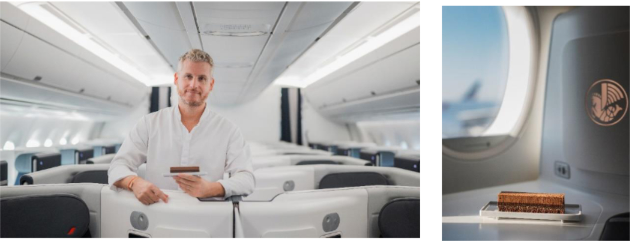 パリ発長距離路線のビジネスクラスの新作デザートを手掛けたヤン・クヴルー氏。