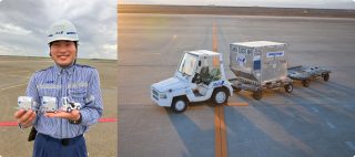 ANA中部空港株式会社 貨物・ランプサービス部　大辻 怜さんと実際の車両