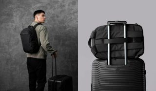 旅行時に便利なキャリーベルトを搭載。