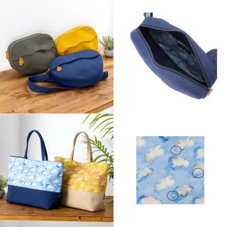 雲ショルダー（上）とツートンとーとバッグ（下）