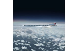約11億円を出資したJALの施設に展示されている初期のオーバーチュアの模型。
