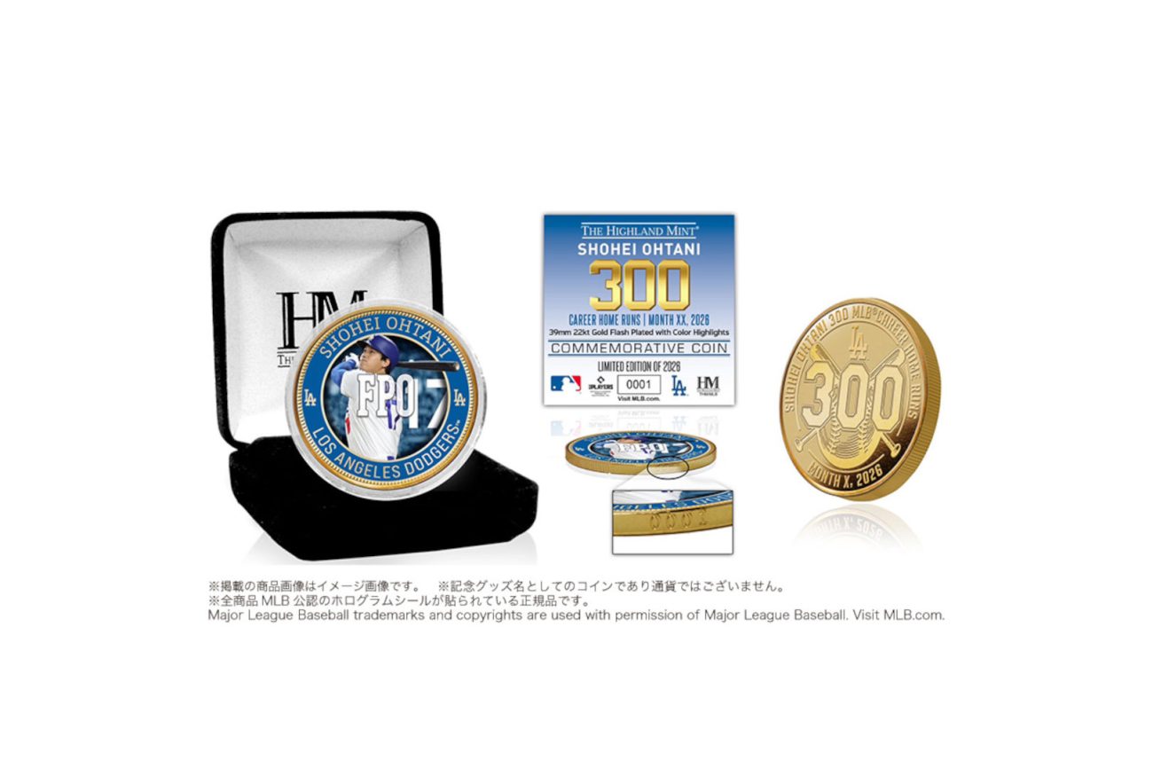 ドジャース大谷翔平MLB™通算300本塁打達成記念 メモリアルゴールドコイン