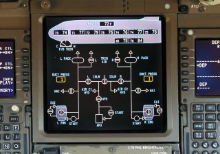 777のMFDに表示されたエアコンの状況。